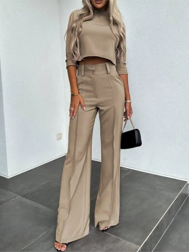 Elegant Office Lady Suits – 2024 Autumn Two-Piece Set