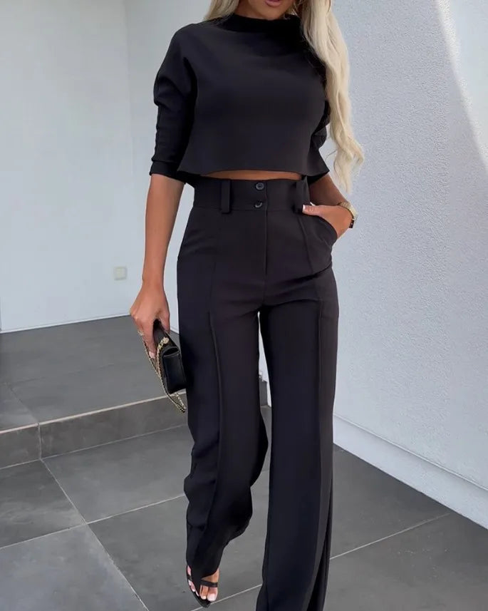 Elegant Office Lady Suits – 2024 Autumn Two-Piece Set