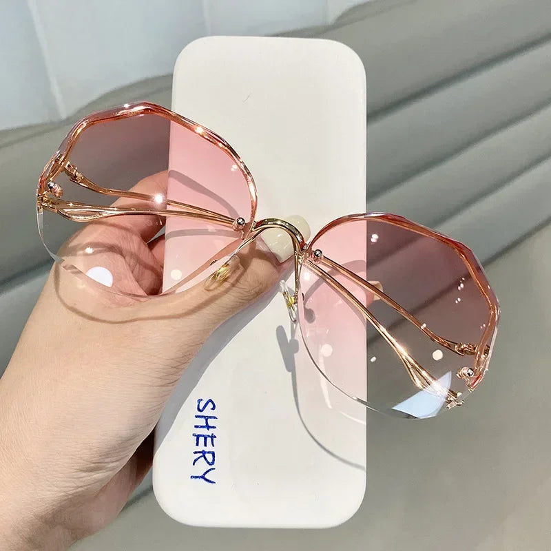 Irregular Round Sunglasses Women Brand Designer Gradient Fashion Sun Glasses