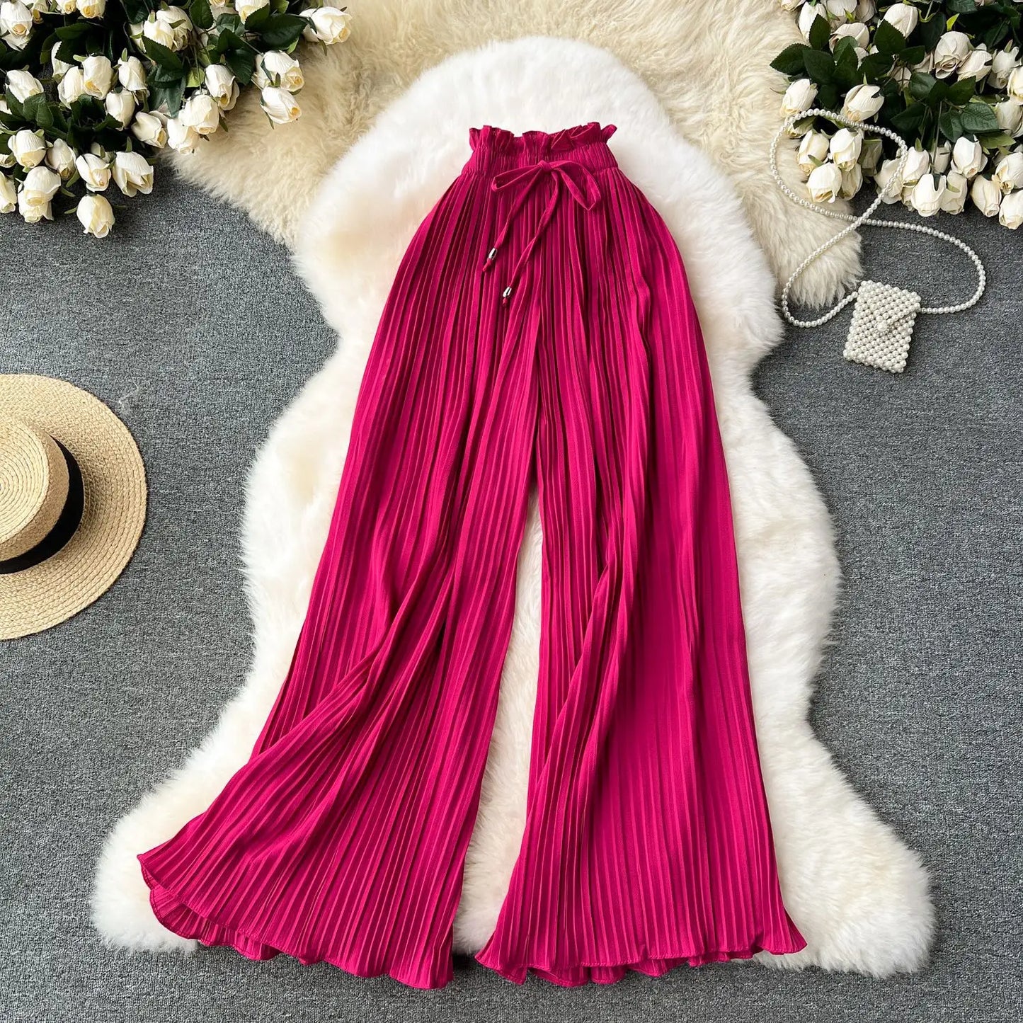 Women's Wide-Leg High-Waist Capris