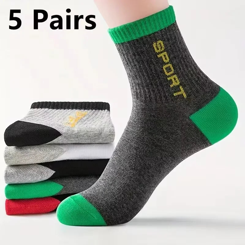 10 Pairs Breathable Cotton Sports Socks for Men – Bamboo Fiber Autumn & Winter Business Socks