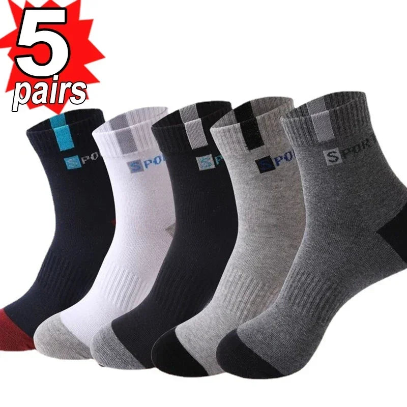 10 Pairs Breathable Cotton Sports Socks for Men – Bamboo Fiber Autumn & Winter Business Socks
