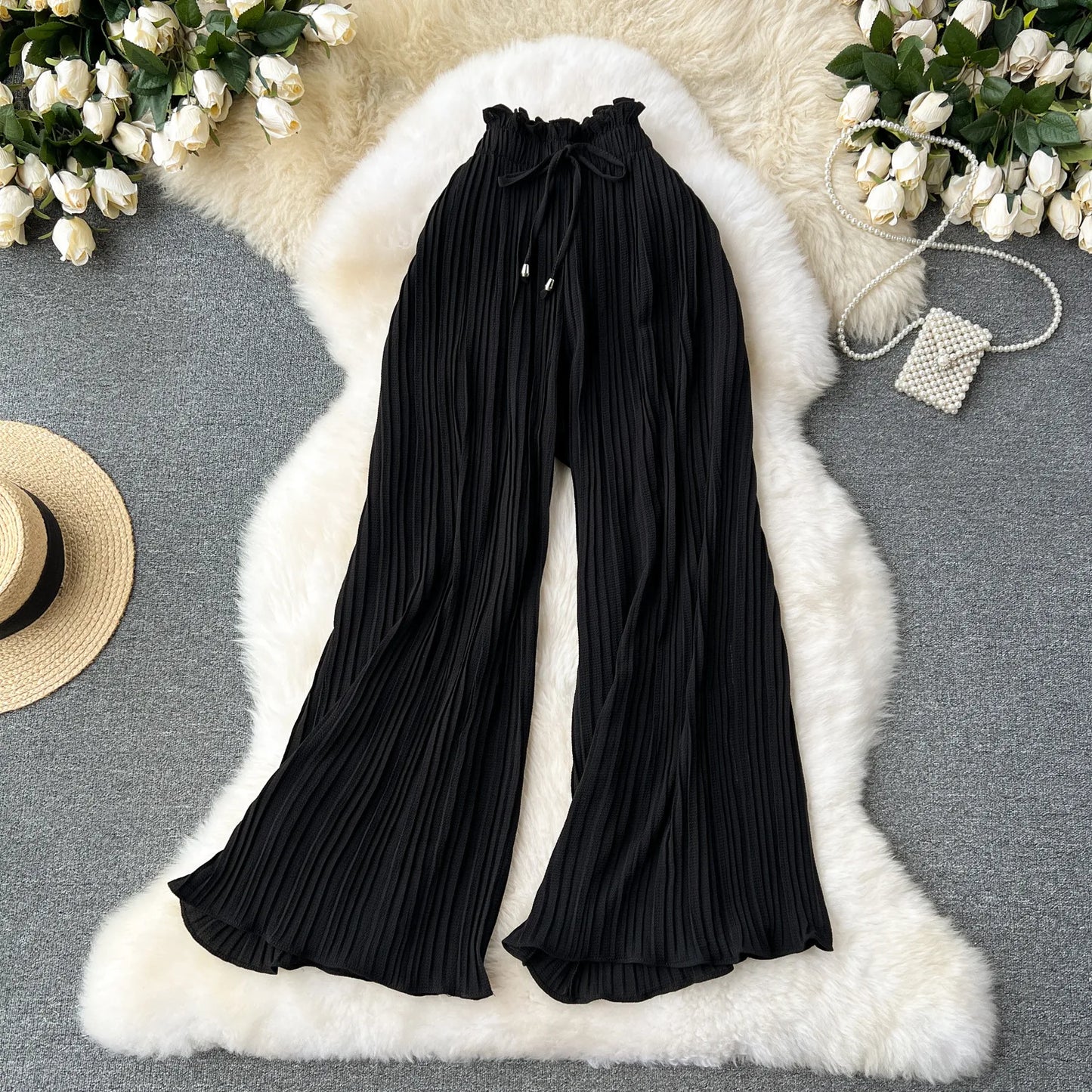 Women's Wide-Leg High-Waist Capris