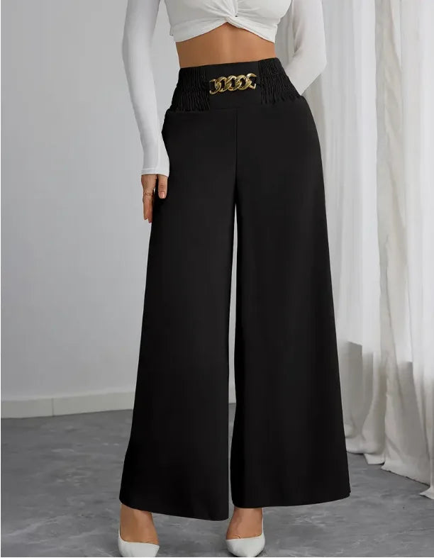 Elevate Your Style with Our New Women's High-Waist Wide-Leg Trousers