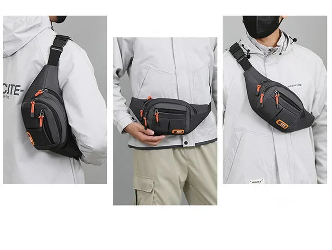 Oxford Waterproof Waist Bag for Men & Women – Large Capacity, Multifunctional Belt Pouch