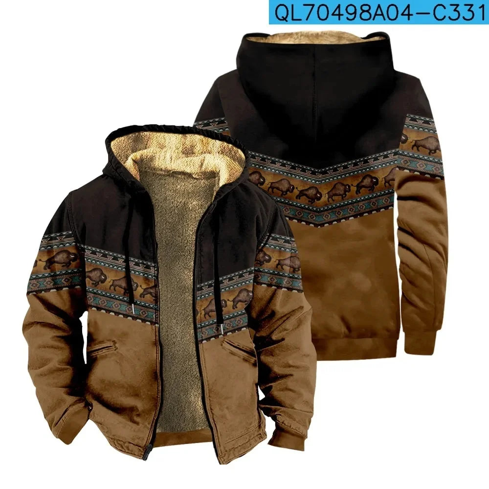 Thickened Fleece-Lined Double Layered Cotton Jacket