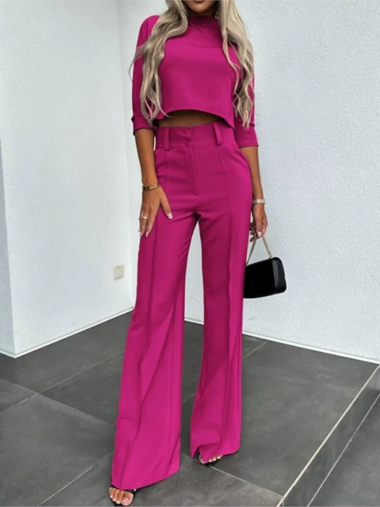 Elegant Office Lady Suits – 2024 Autumn Two-Piece Set