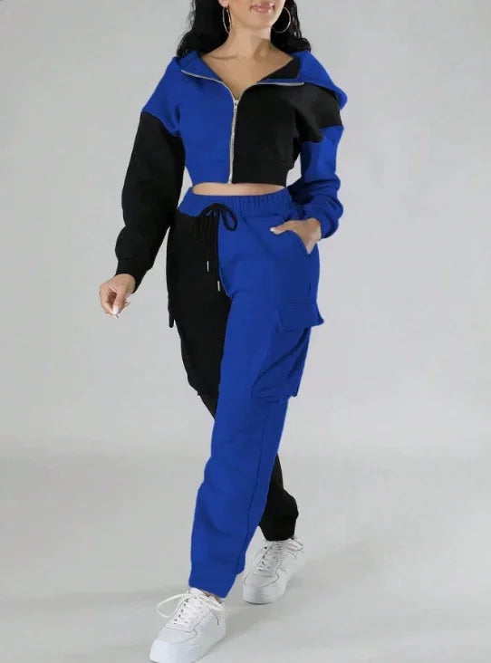 Women’s Loose Two-Piece Hoodie Tracksuit – Autumn/Winter Set