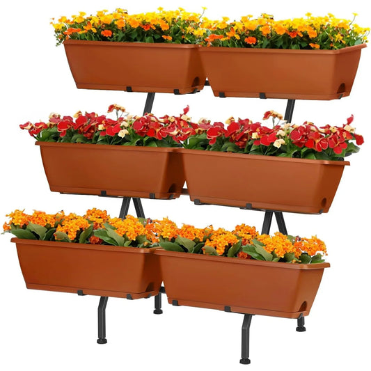 3-Tier Vertical Planter with 6 Adjustable Boxes