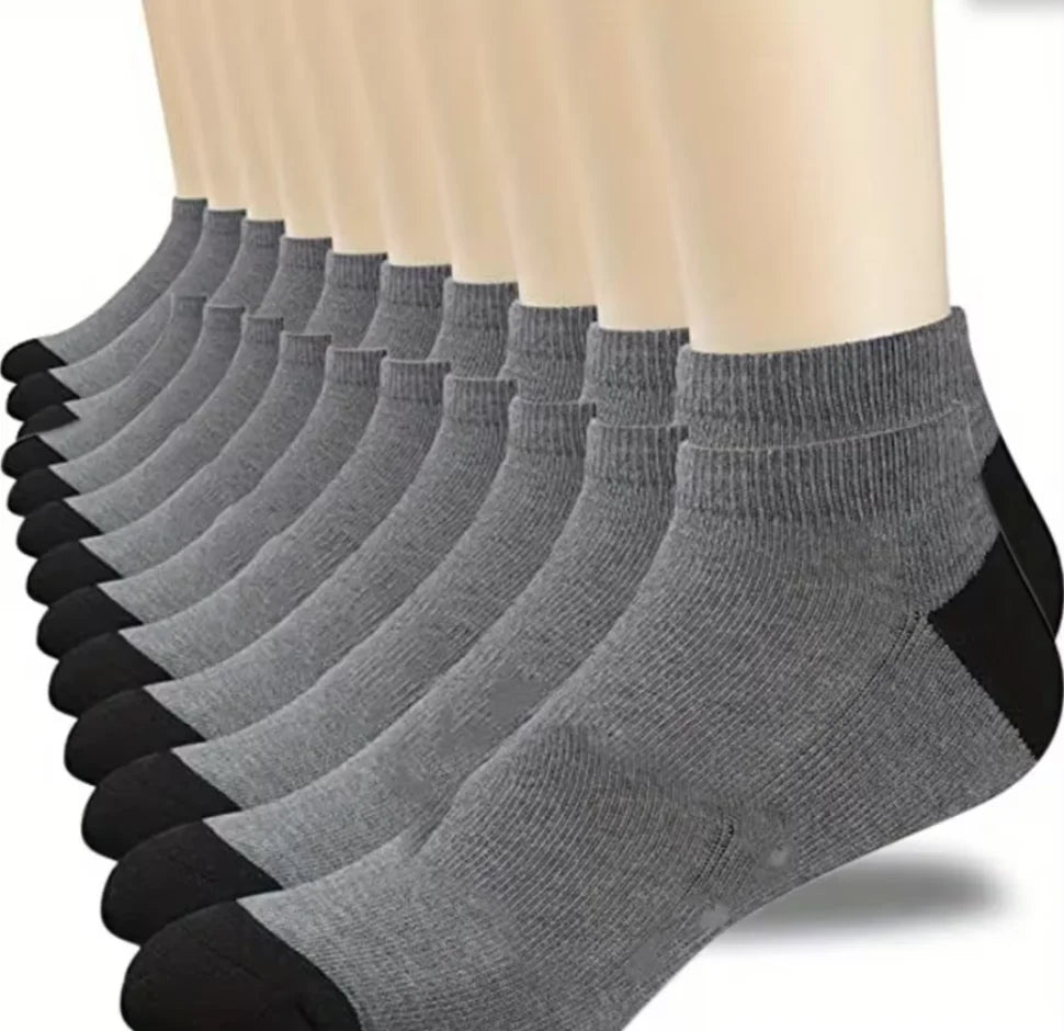10 Pairs Breathable Cotton Sports Socks for Men – Bamboo Fiber Autumn & Winter Business Socks