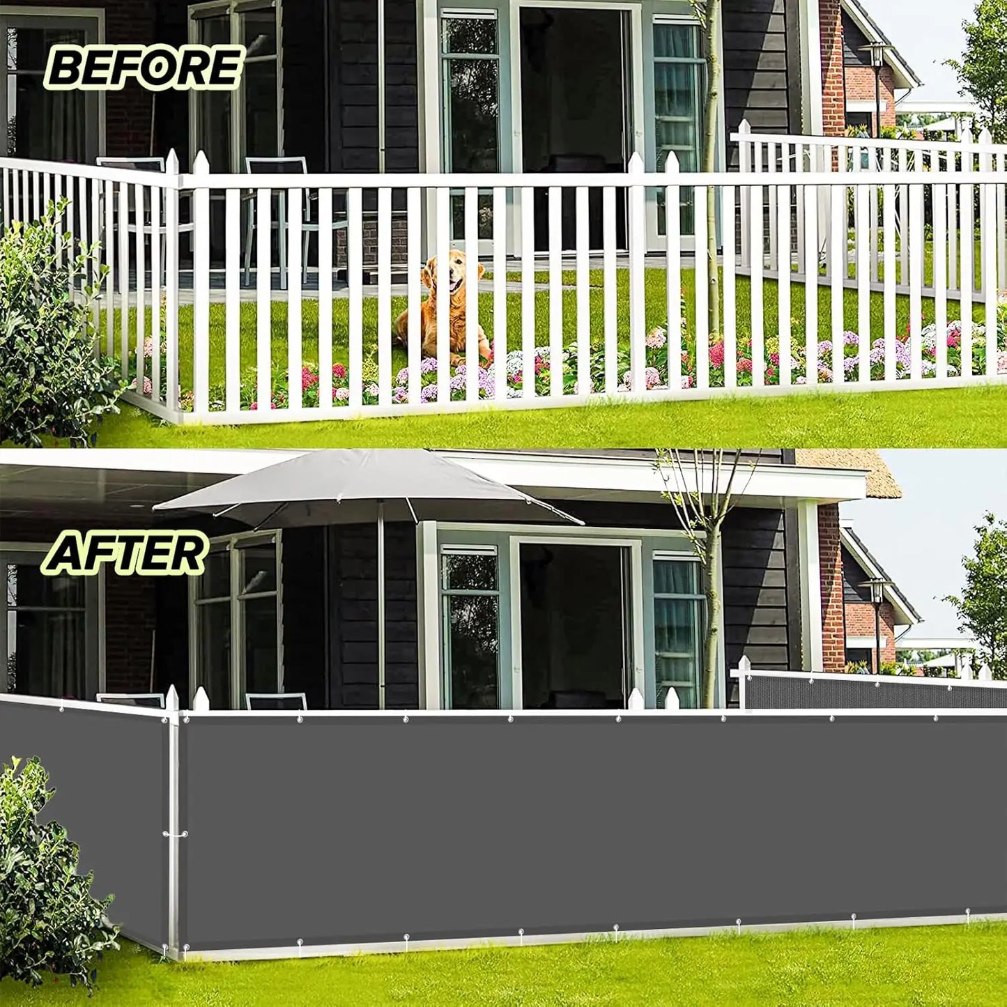 Balcony Privacy Screen Fence Cover – UV Protection, Waterproof & Weatherproof Windscreen