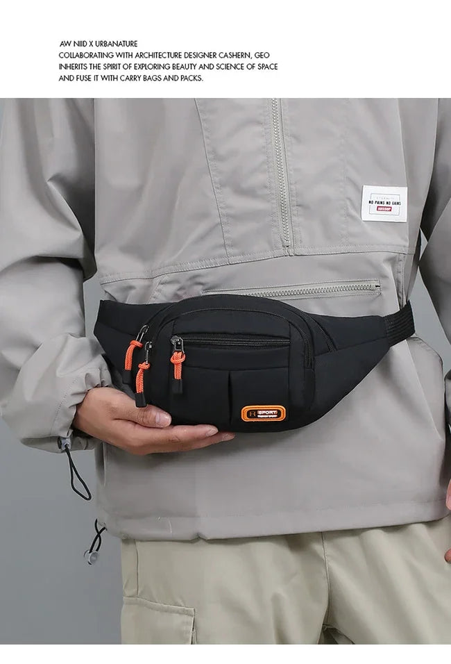 Oxford Waterproof Waist Bag for Men & Women – Large Capacity, Multifunctional Belt Pouch