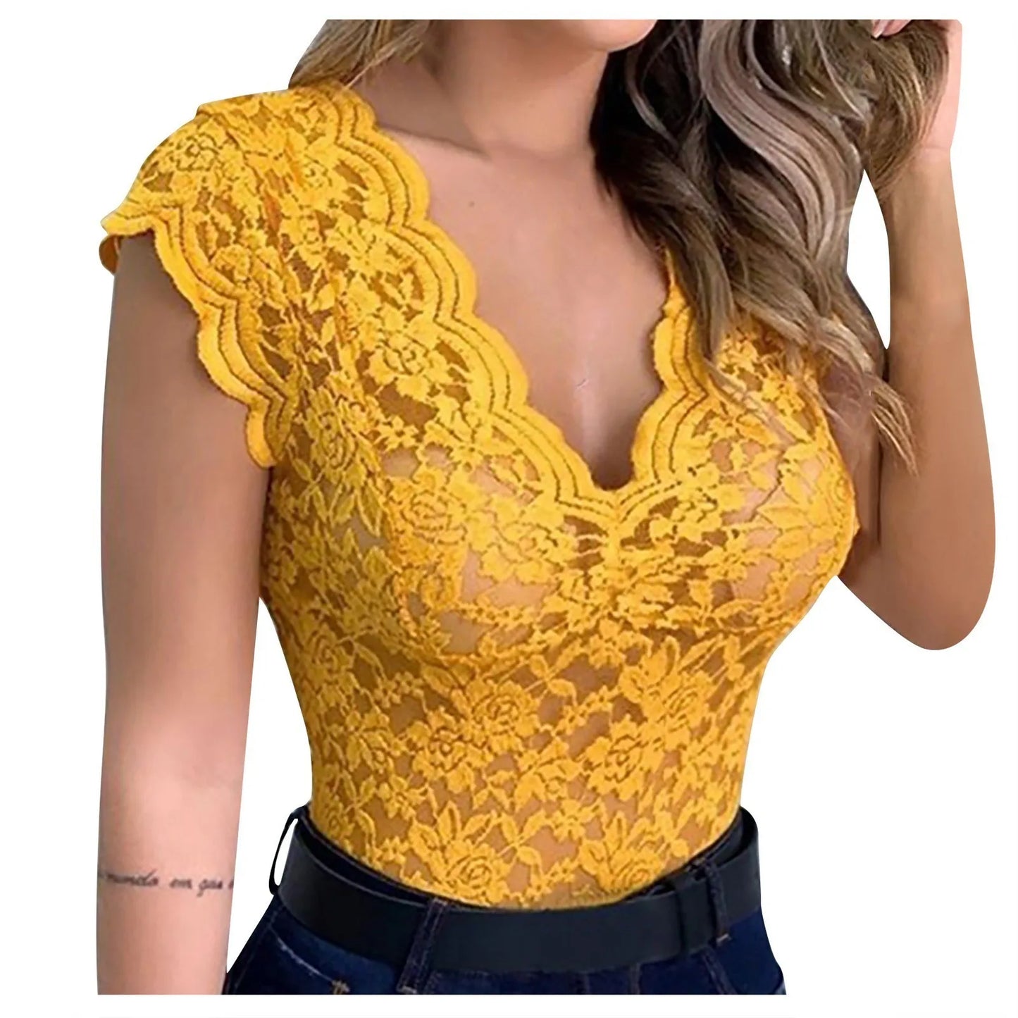 Women’s Lace V-Neck Camisole Tank Top – Sexy Summer Bralette Vest