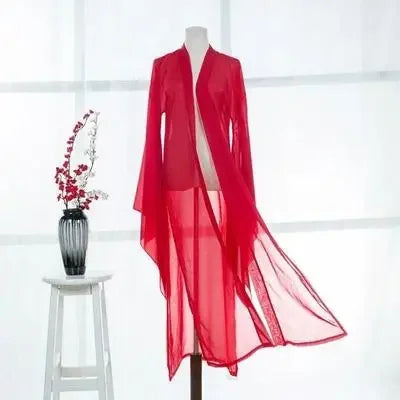 Traditional Hanfu Overcoat Chiffon Cardigan Cloak
