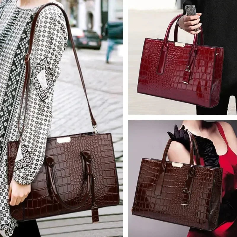 Luxury Vintage Women’s Crocodile Pattern Handbag