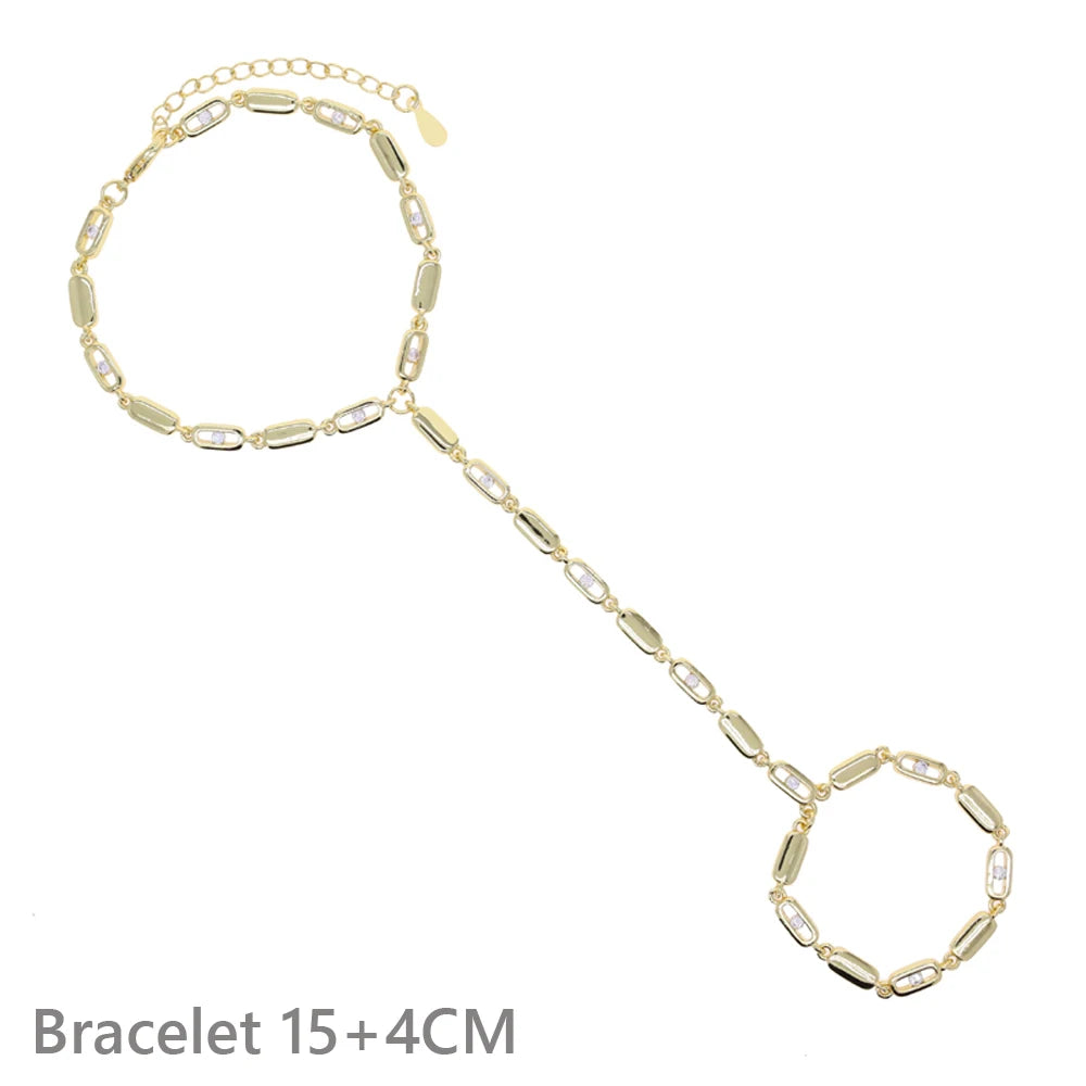 Geometric Rectangle Bling Micro Pave CZ Bar Link Chain Choker Lariat Y Necklace – Silver C