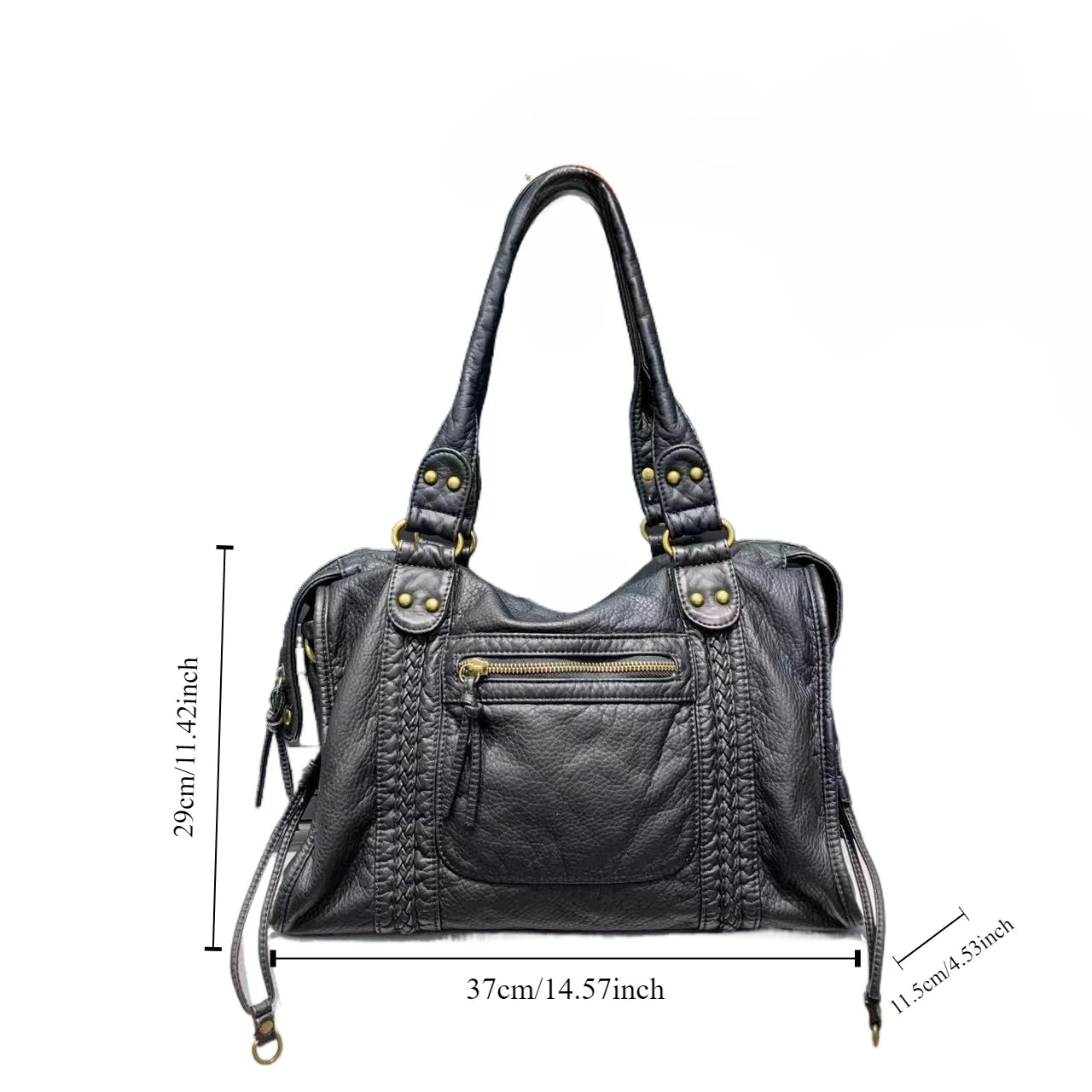 Y2K Spicy Girl One-Shoulder Crossbody Bag – Vintage Washed Leather
