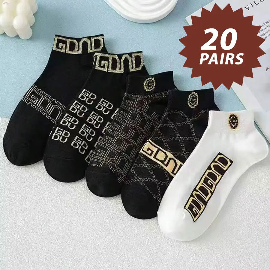 Men’s Thin Breathable Low-Cut Socks (5/10 Pairs) – Anti-Odor, Moisture-Wicking