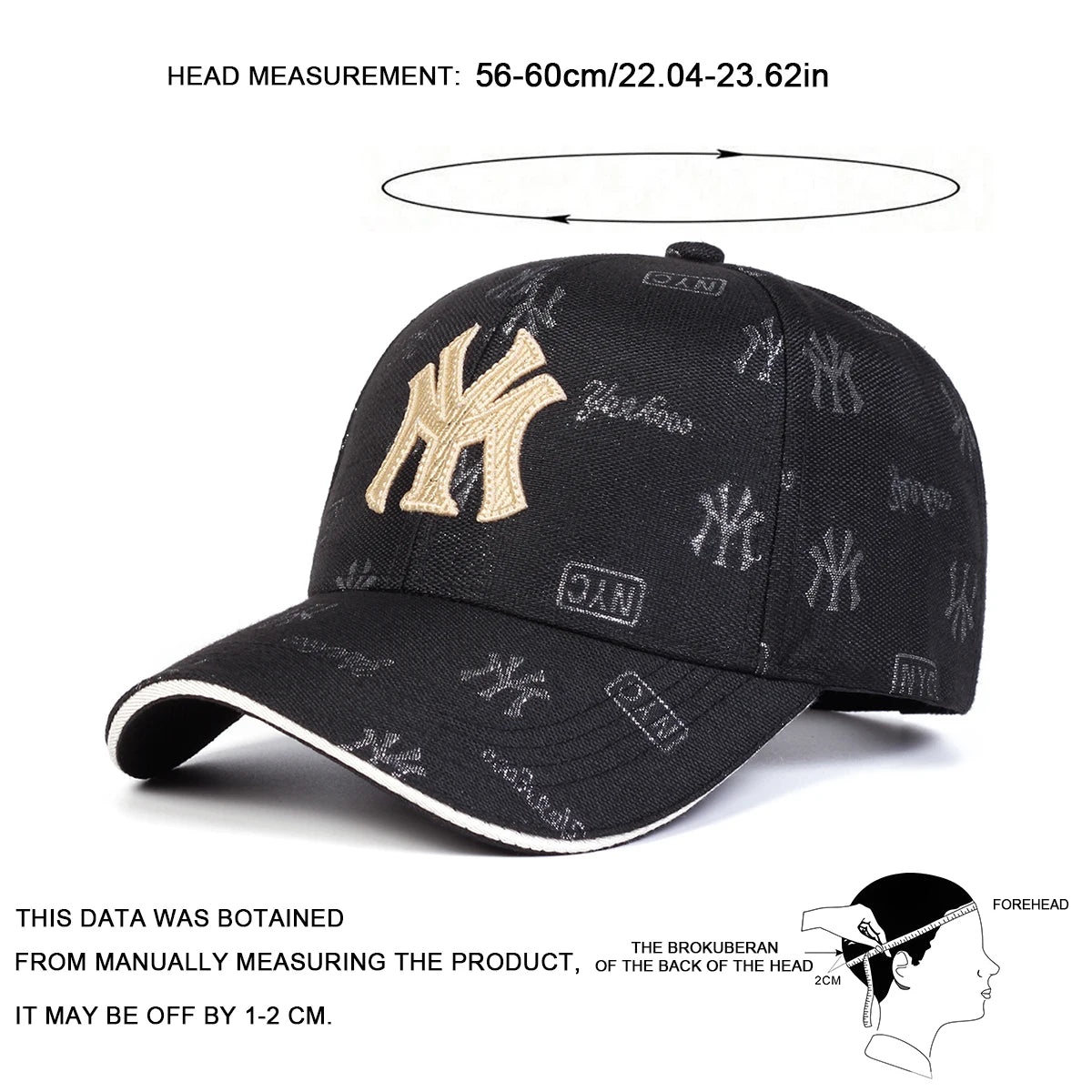 Unisex “MY” Letter Embroidery Baseball Cap