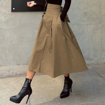 Elevate Your Autumn Style – Korean Fashion High-Waist Long Skirt