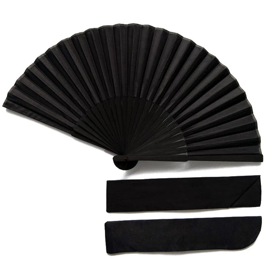 Elegant Black Vintage Folding Hand Fan