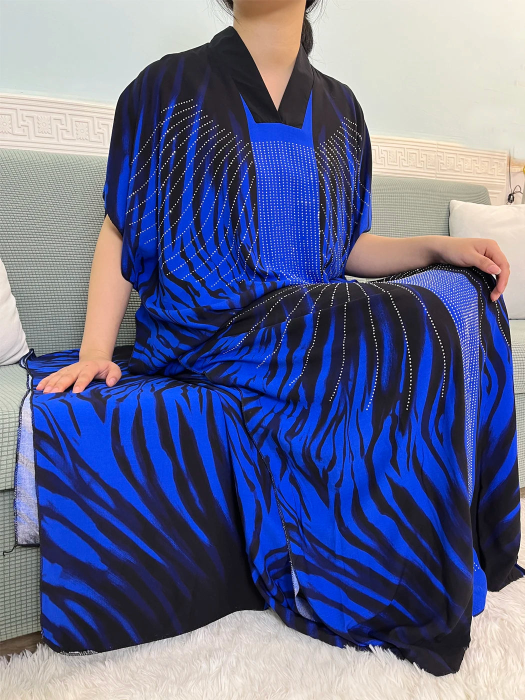 Muslim 2-Piece Boubou Cotton Abaya Set for Women – 2024 Collection