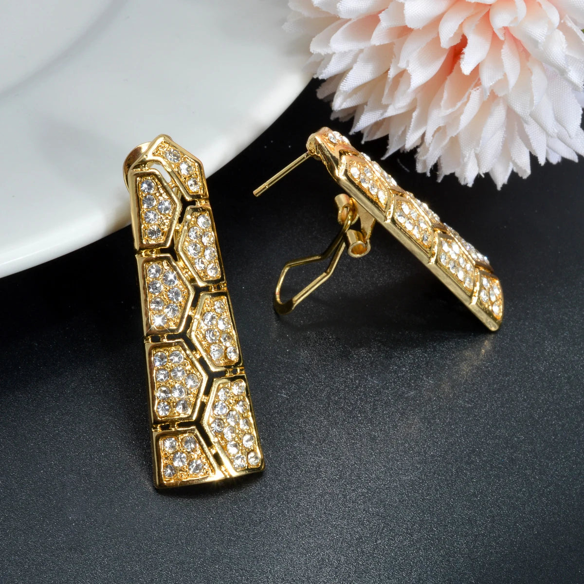 Acorite Zircon Classic Gold-Plated Earrings, Necklace, Bracelet & Ring