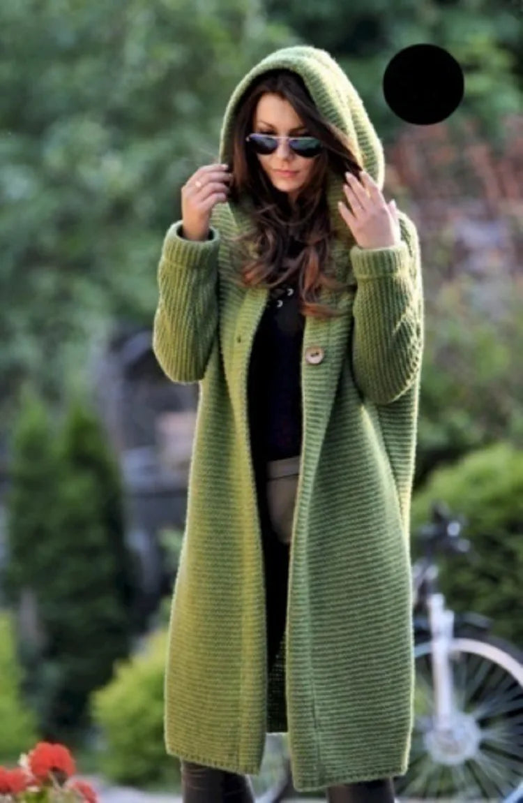 Women’s oversized hooded cardigan sweater