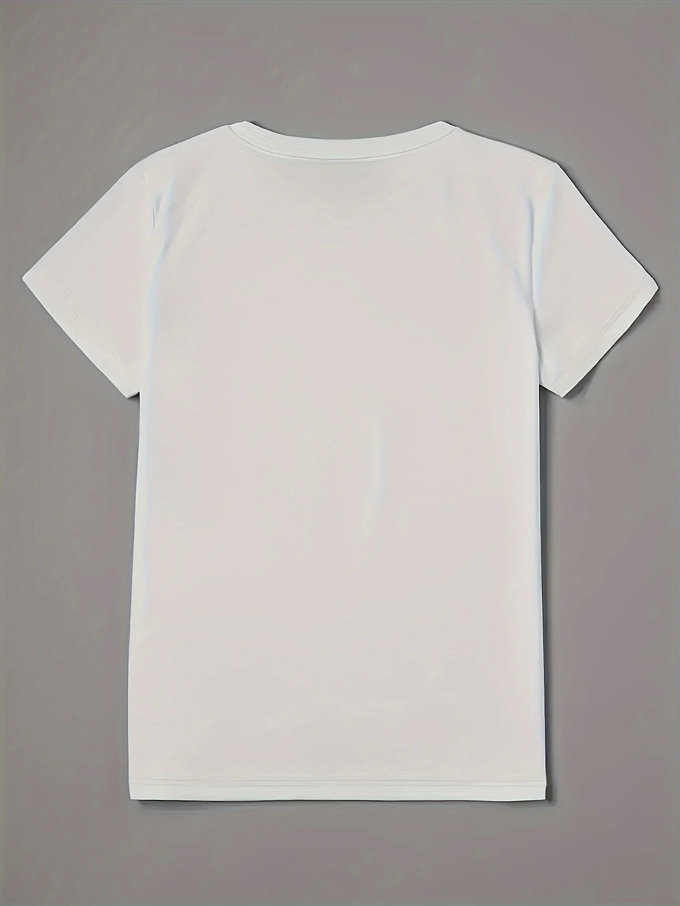 Fashion White “Love” Leopard Heart Pattern T-Shirt – Casual Round Neck Short Sleeve Tee