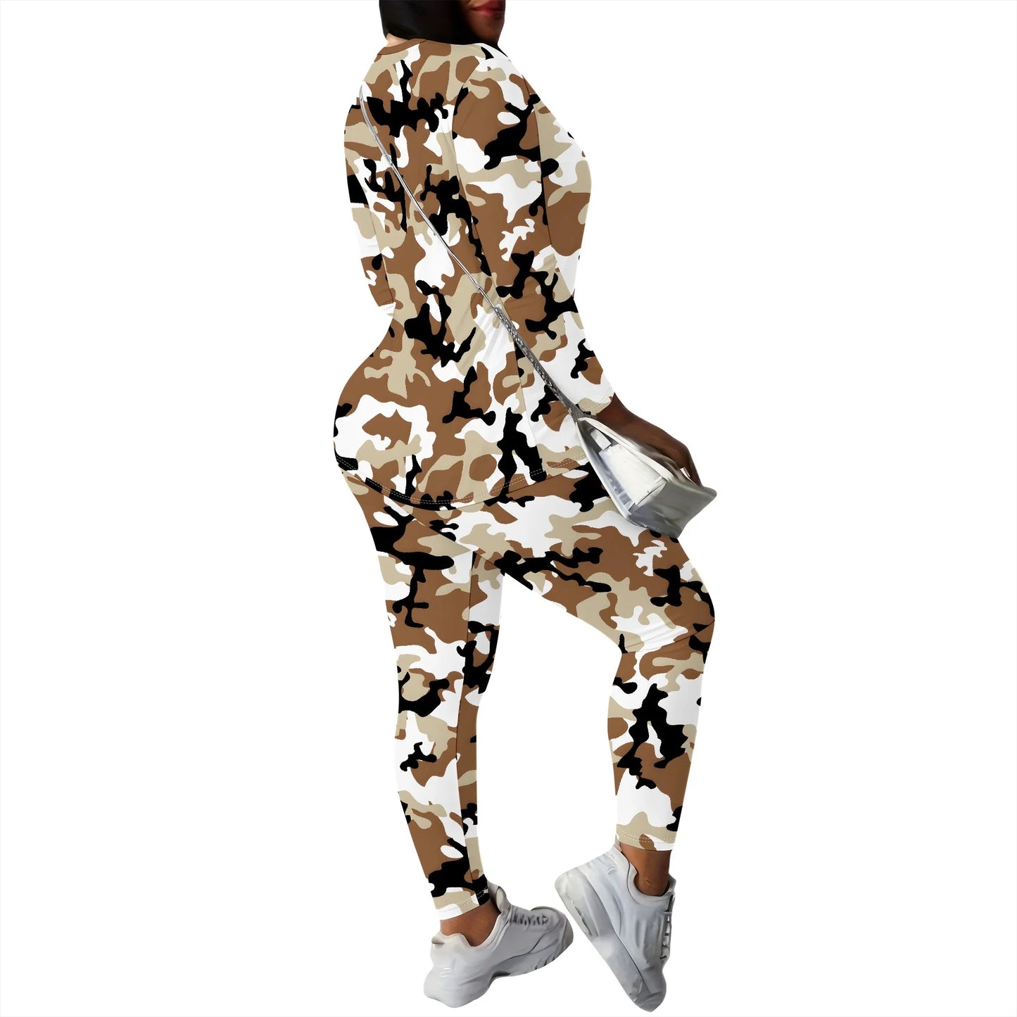 Women’s Long Sleeve 3D Camouflage Print Two-Piece Set