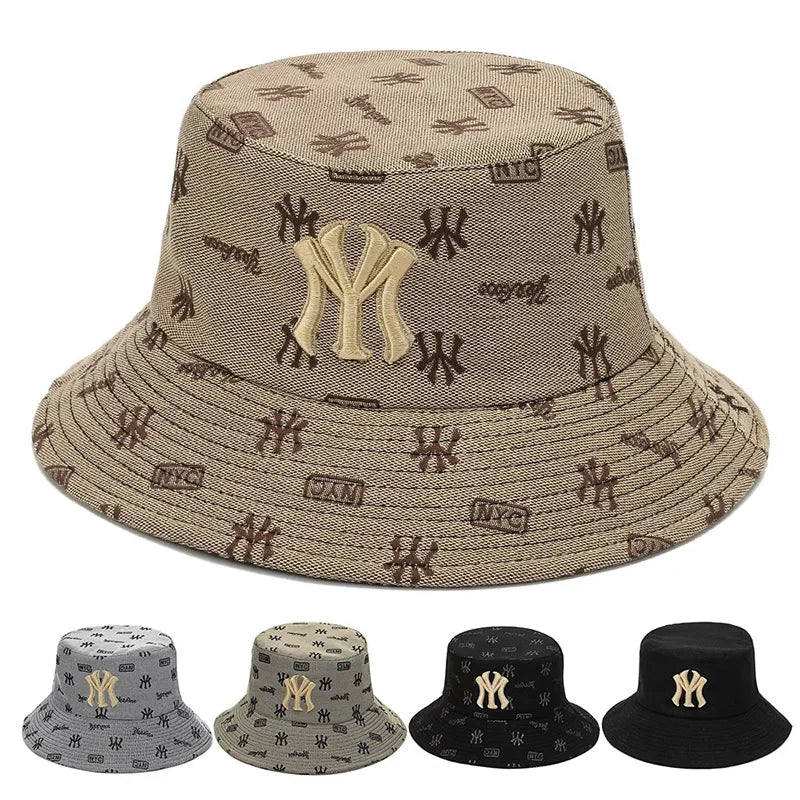 Unisex Letter Embroidery Fisherman Hat – Summer Sun Protection Bucket Hat