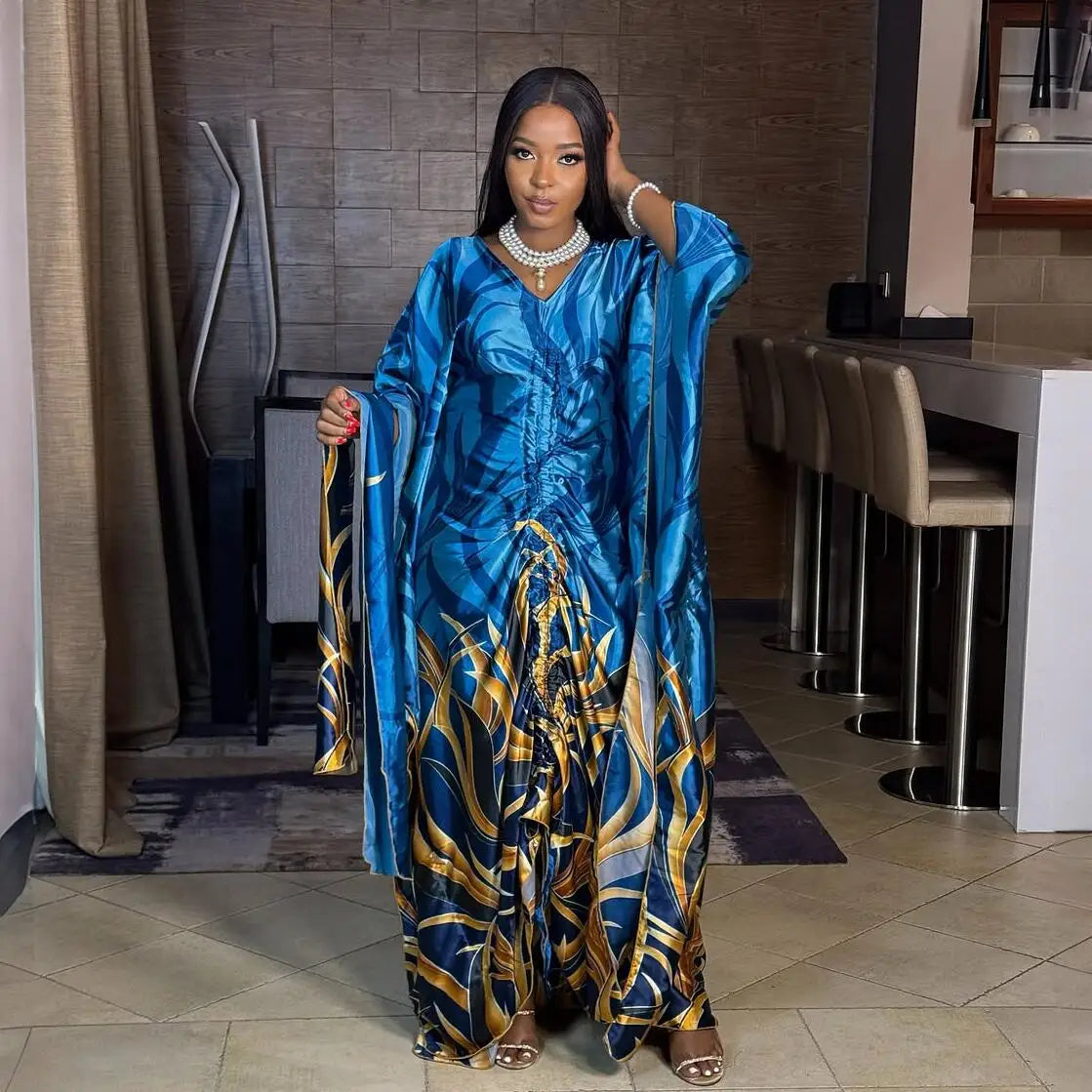 Elegant African Print Dress for Women