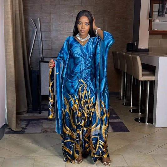 Elegant African Print Dress for Women
