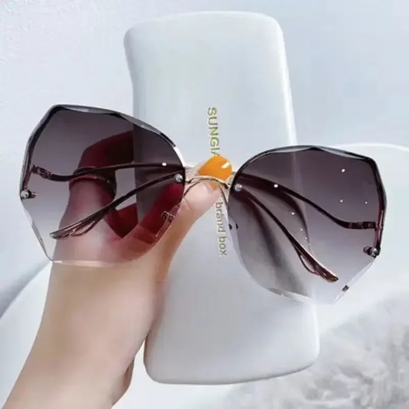 Irregular Round Sunglasses Women Brand Designer Gradient Fashion Sun Glasses