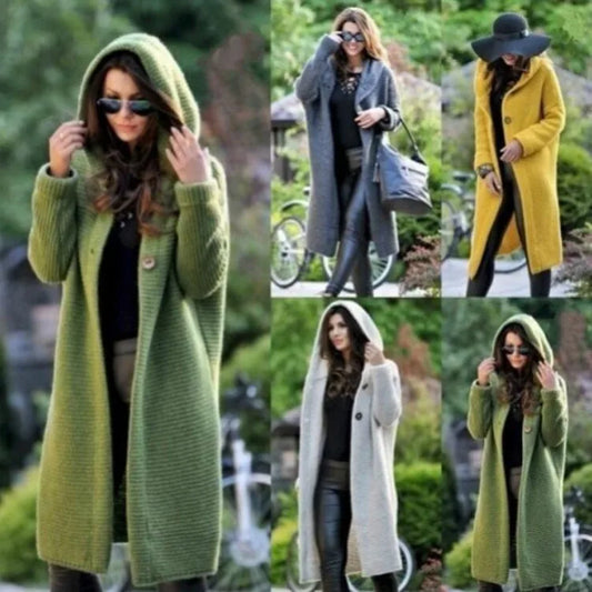 Women’s oversized hooded cardigan sweater