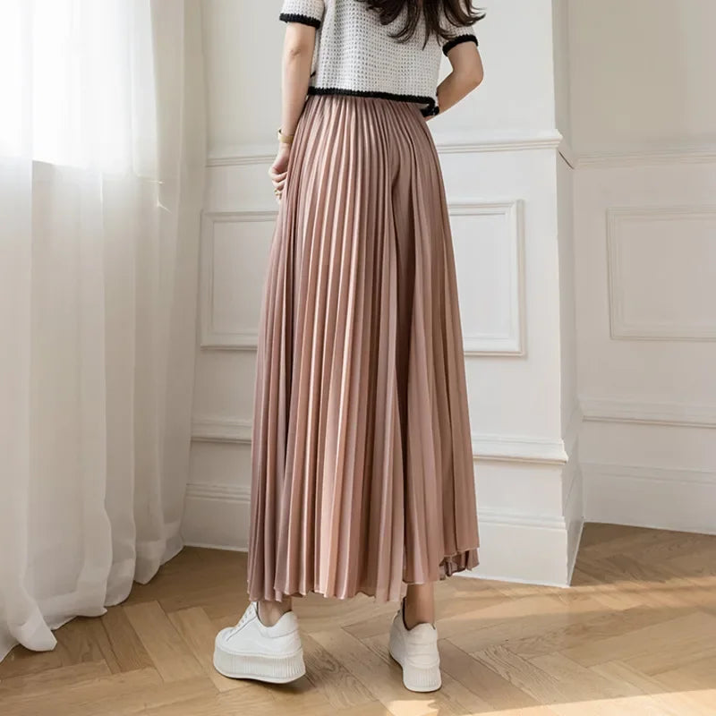 Women’s Elegant Chiffon High Waist Wide Leg Pants