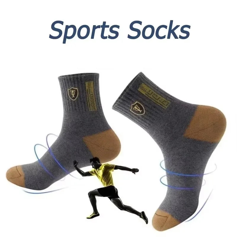 10 Pairs Breathable Cotton Sports Socks for Men – Bamboo Fiber Autumn & Winter Business Socks