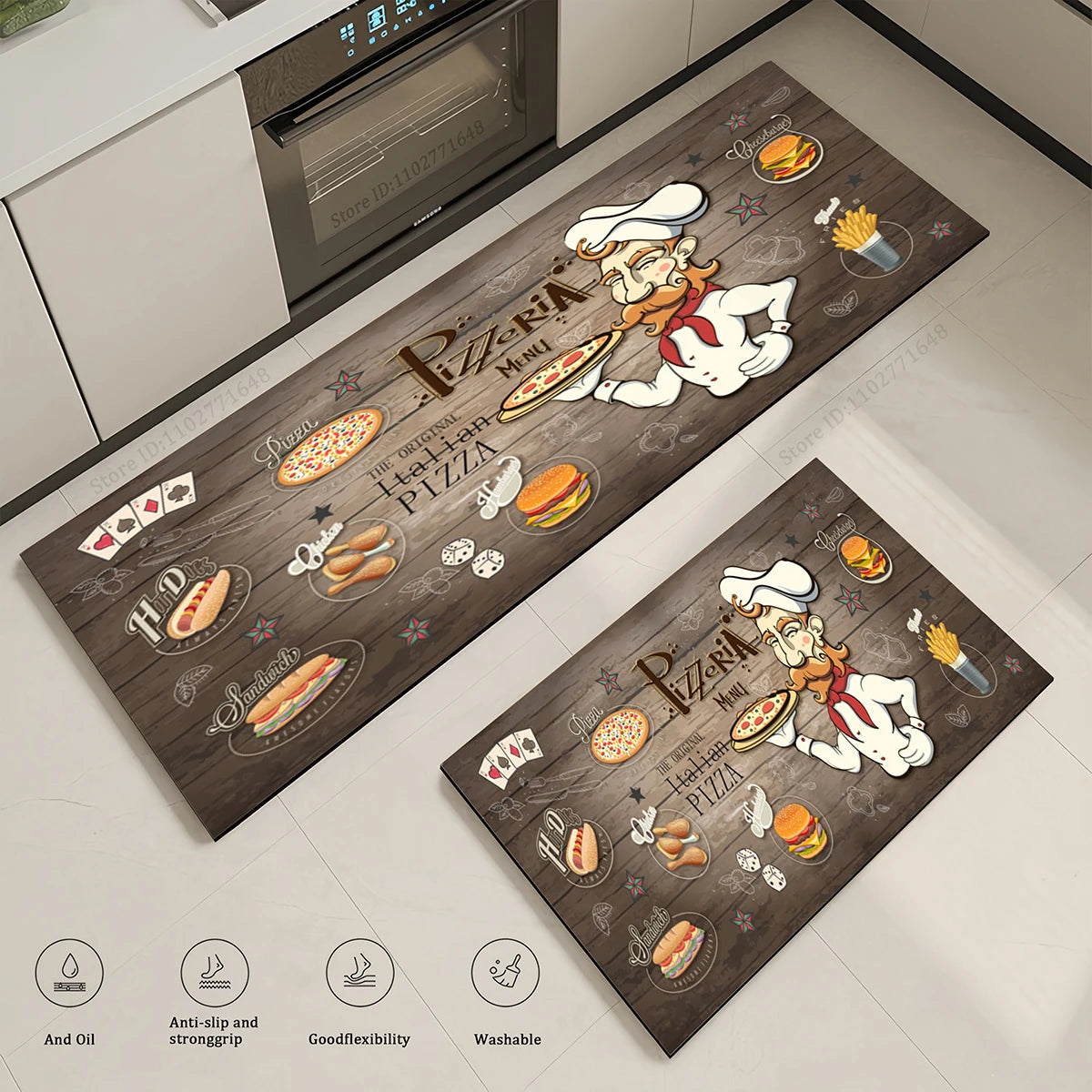 Kitchen Corner Cartoon Chef Pattern Absorbent Doormat