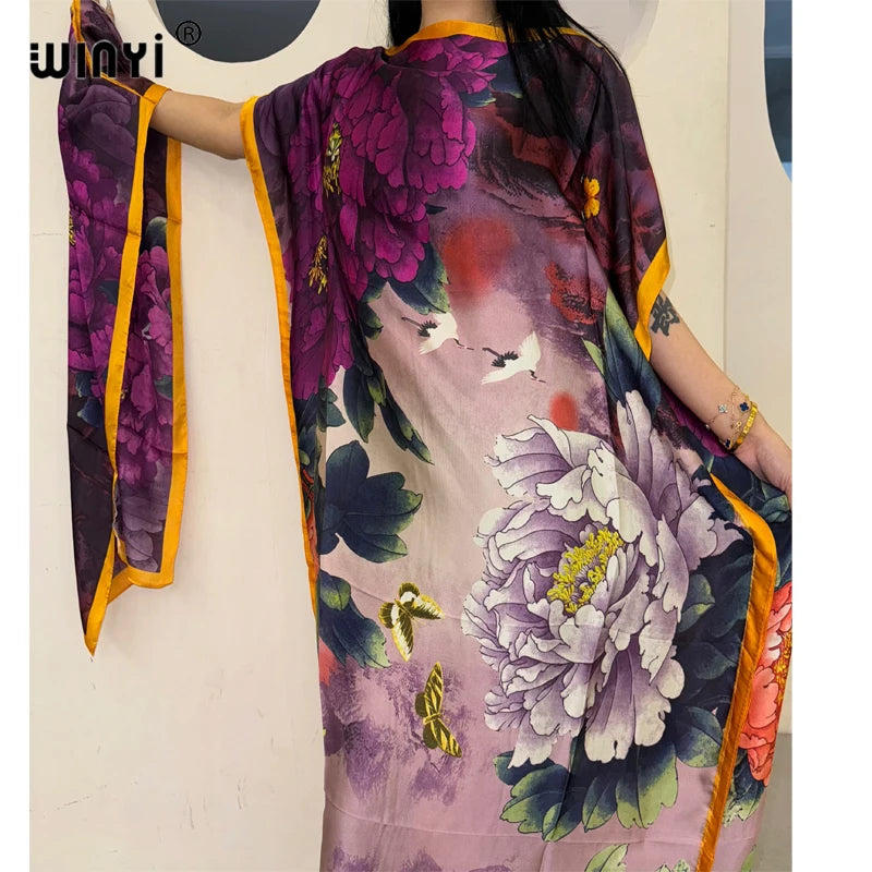 WINYI Muslim African Traditional Kaftan Dress for Women