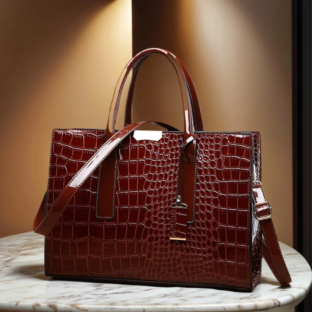 Luxury Vintage Women’s Crocodile Pattern Handbag