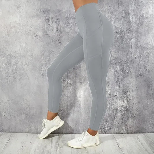 Yoga Fitness Women Leggings High Waist Tights with Pocket Gym Workout Running