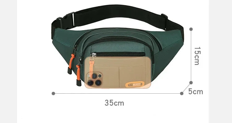 Oxford Waterproof Waist Bag for Men & Women – Large Capacity, Multifunctional Belt Pouch