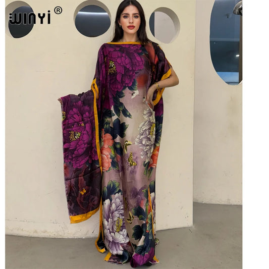WINYI Muslim African Traditional Kaftan Dress for Women