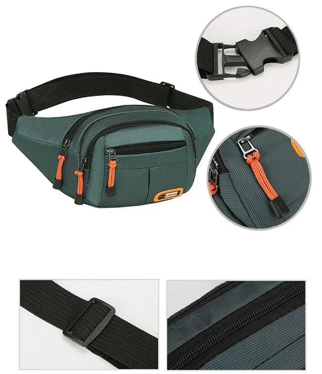 Oxford Waterproof Waist Bag for Men & Women – Large Capacity, Multifunctional Belt Pouch