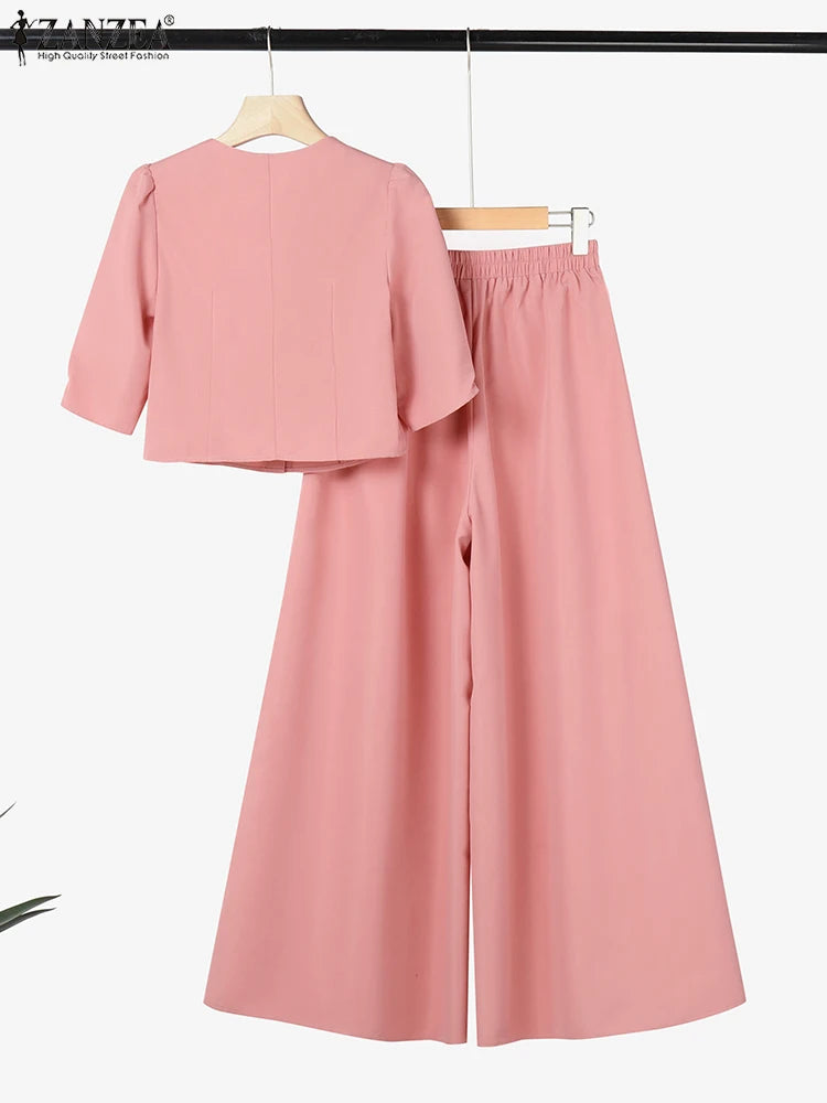 ZANZEA Women’s 2-Piece Elegant Pant Set