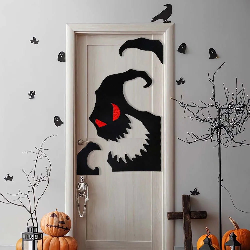 Halloween Door & Window Stickers – Haunted House Horror Decorations for Home, Glass, Walls & Halloween Parties