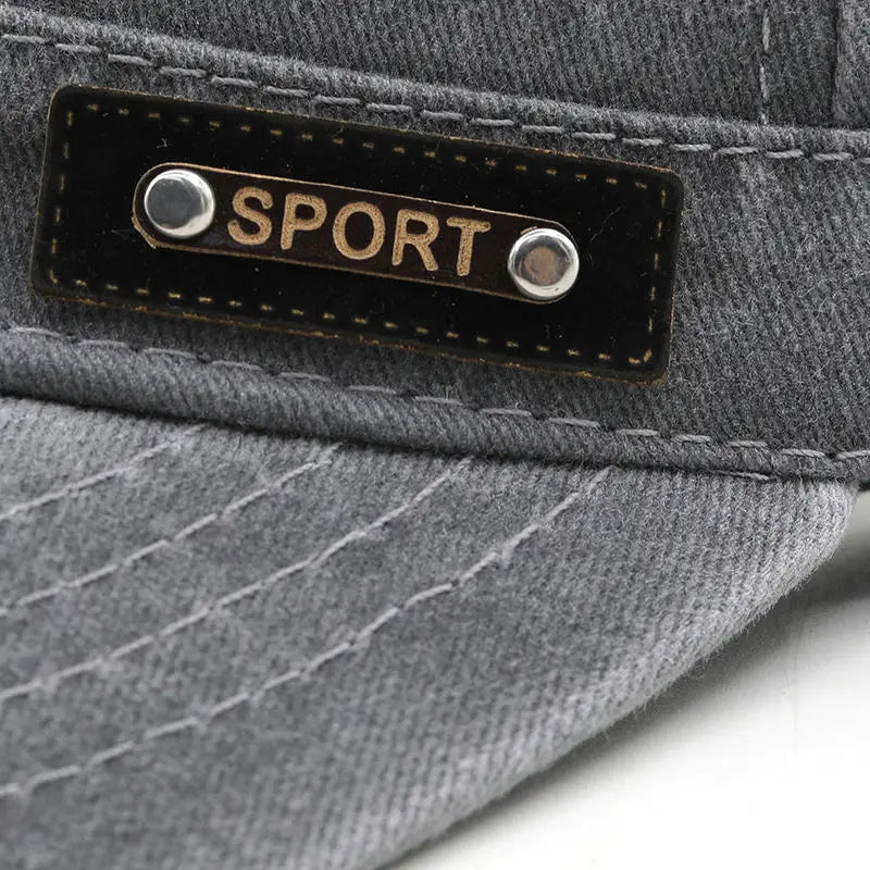 Spring, Summer & Autumn Men’s Washable Cotton Flat Top Military Sun Cap