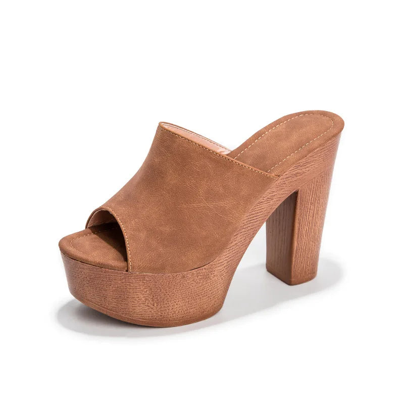 Women's Chunky Heel Platform Sandals – 2-in-1 Summer Flip Flops