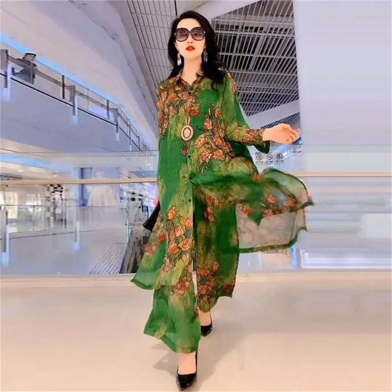 Summer Sets 5XL Silk Wide-Leg Trouser Set