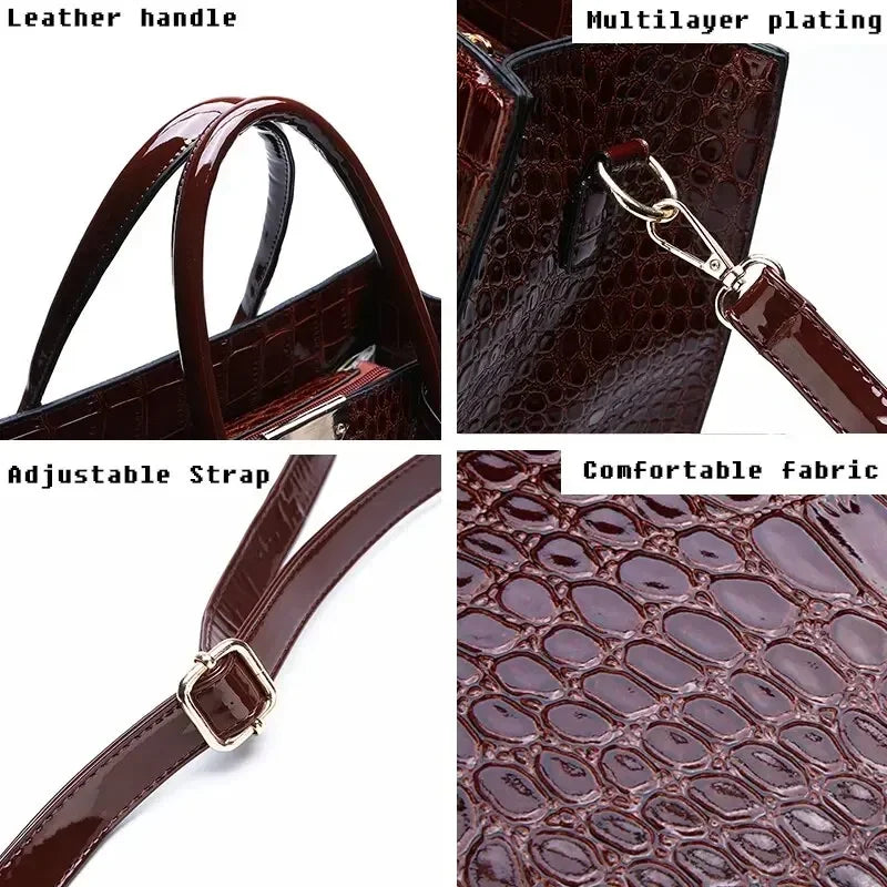 Luxury Vintage Women’s Crocodile Pattern Handbag